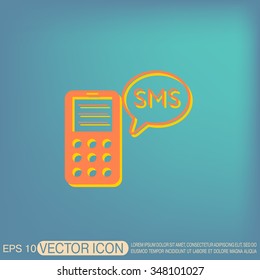 smartphone with the symbol of cloud of sms dialogue