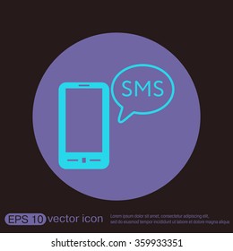 smartphone with the symbol of  cloud of sms dialogue