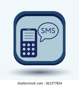 smartphone with the symbol of cloud of sms dialogue