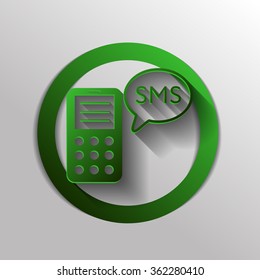 smartphone with the symbol of cloud of sms dialogue
