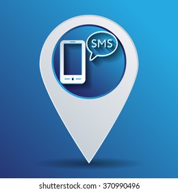 smartphone with the symbol of  cloud of sms dialogue