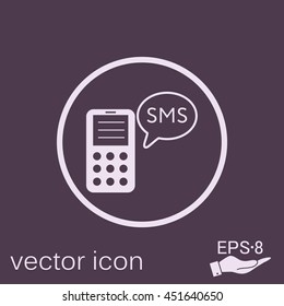 smartphone with the symbol of cloud of sms dialogue