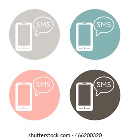 smartphone with the symbol of  cloud of sms dialogue