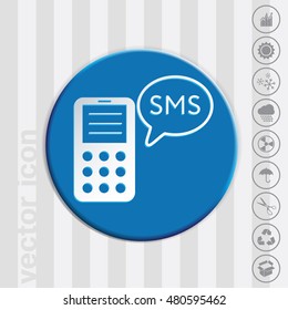 smartphone with the symbol of cloud of sms dialogue