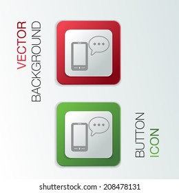 smartphone with the symbol of  cloud of speaking dialogue