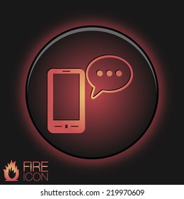 smartphone with the symbol of  cloud of speaking dialogue