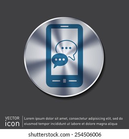smartphone with the symbol of  cloud of speaking dialogue