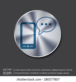 smartphone with the symbol of  cloud of speaking dialogue