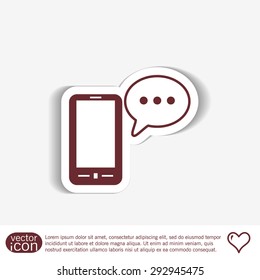 smartphone with the symbol of  cloud of speaking dialogue
