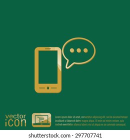 smartphone with the symbol of  cloud of speaking dialogue