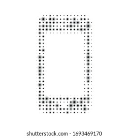 The smartphone symbol filled with black dots. Vector illustration on white background