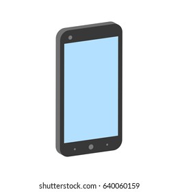 Smartphone symbol. Flat Isometric Icon or Logo. 3D Style Pictogram for Web Design, UI, Mobile App, Infographic. Vector Illustration on white background.