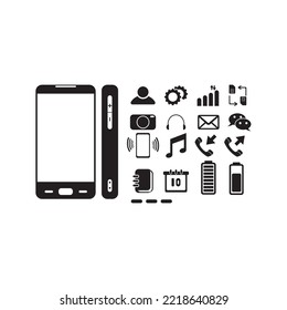 Diseño de ilustración vectorial de conjunto de símbolos de Smartphone