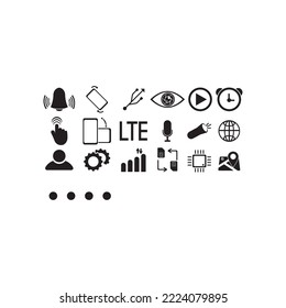 Diseño de ilustración vectorial de conjunto de símbolos de Smartphone