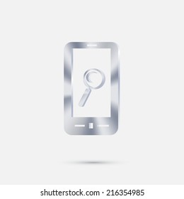 smartphone with the symbol magnifying glass.