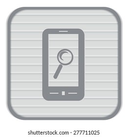 smartphone with the symbol magnifying glass. search sign