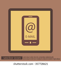 smartphone with the symbol mail.