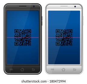 Smartphone with symbol on a white background.