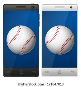 Smartphone with symbol on a white background.