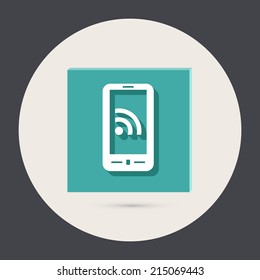 smartphone with the symbol rss