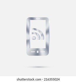 smartphone with the symbol rss
