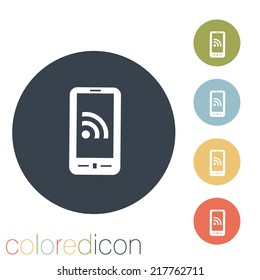 smartphone with the symbol rss