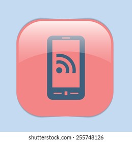 smartphone with the symbol rss