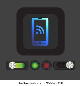 smartphone with the symbol rss