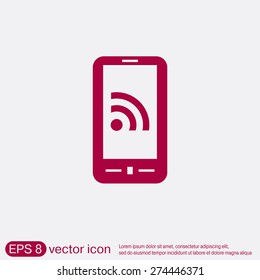 smartphone with the symbol rss