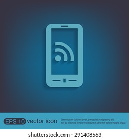 smartphone with the symbol rss