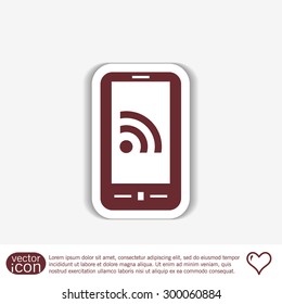 smartphone with the symbol rss