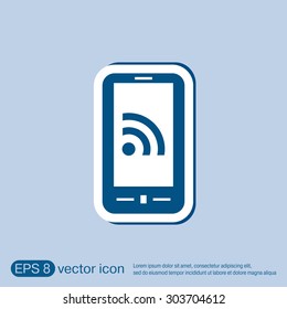smartphone with the symbol rss