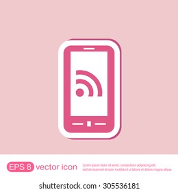 smartphone with the symbol rss
