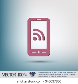 smartphone with the symbol rss