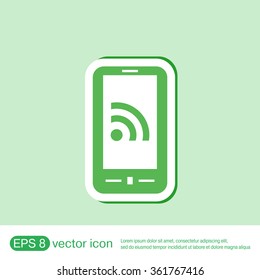 smartphone with the symbol rss