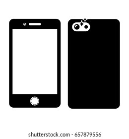 Smartphone symbol, social network, business marketing. Vector illustration
