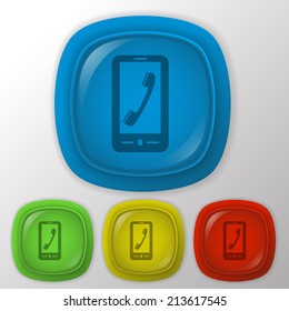smartphone with the symbol telephone handset