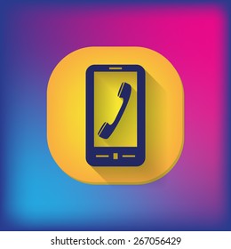 smartphone with the symbol telephone handset
