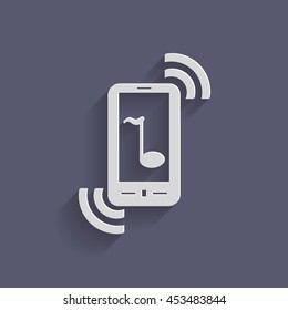 smartphone with the symbol telephone handset.