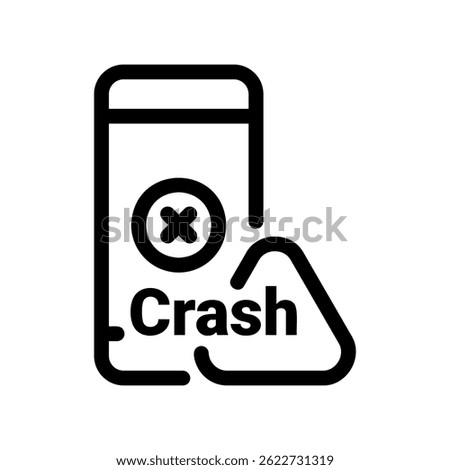 Smartphone System Failure Notification Indicating Application Crash Issue