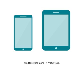 Vector de iconos plano para smartphone y Tablet PC. Ilustraciones de diseño de gadgets