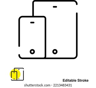 Smartphone Tablet Device Vector Line Icon Eps