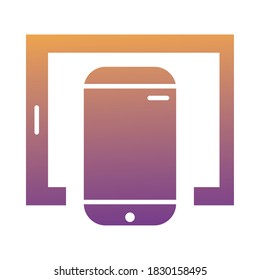 smartphone and tablet devices tech degradient style icon vector illustration design