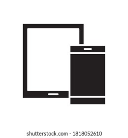 smartphone and tablet devices tech silhouette style icon vector illustration design