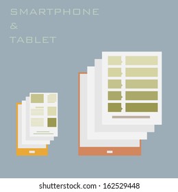 Smartphone and Tablet, falt vector design