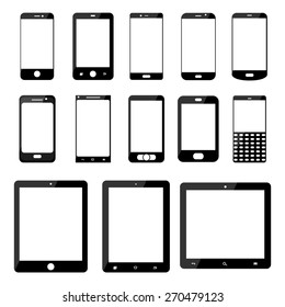 smartphone and tablet icon collection set