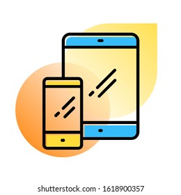 Smartphone And Tablet Icon. Isolated Vector Illustration