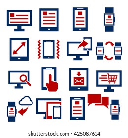 smartphone, tablet icon set