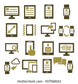 smartphone, tablet icon set