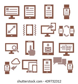 smartphone, tablet icon set